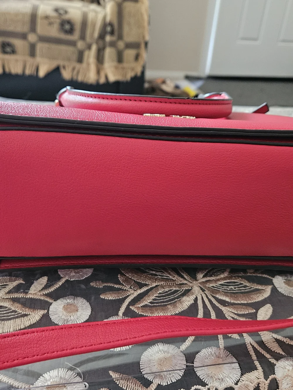 Nine West Red Leather Satchel Bag